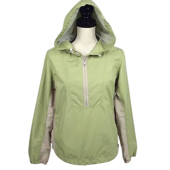 Eddie Bauer Jackets & Blazers - Eddie Bauer Lightweight Pullover Anorak Jacket Womens Green Tan Medium